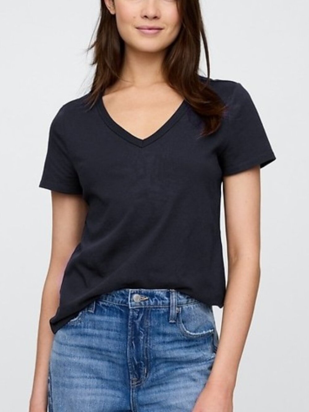 Gap Favorite Tee V-Neck T-Shirt Short Sleeve Top Navy Blue Size Medium NEW